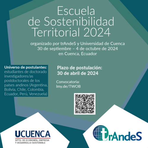 Convocatoria: Escuela de Sostenibilidad Territorial, co-organizada por trAndeS y la UCuenca